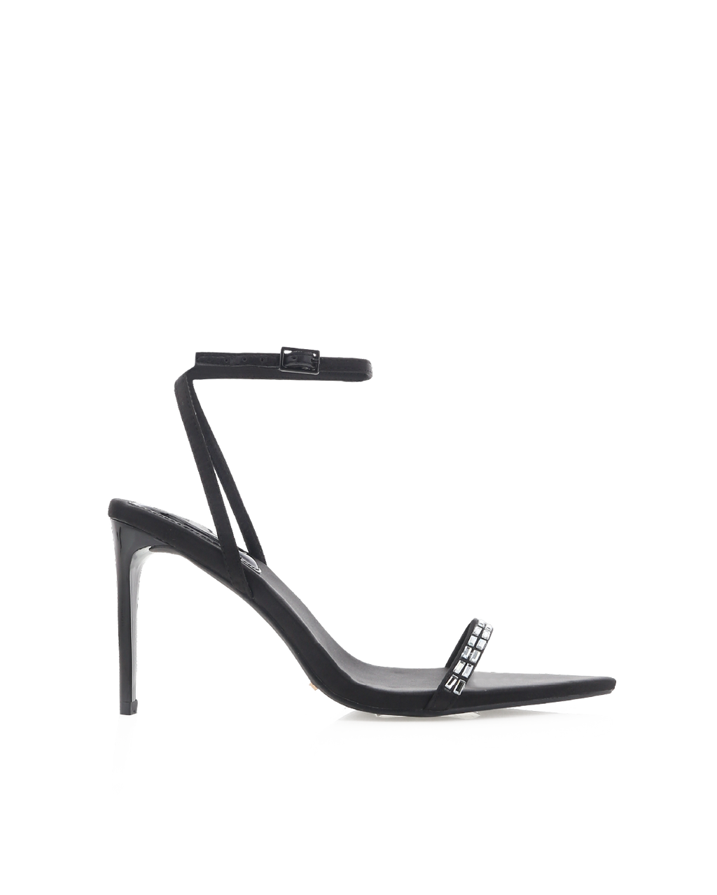 LEONORA - BLACK SATIN-DIAMANTE