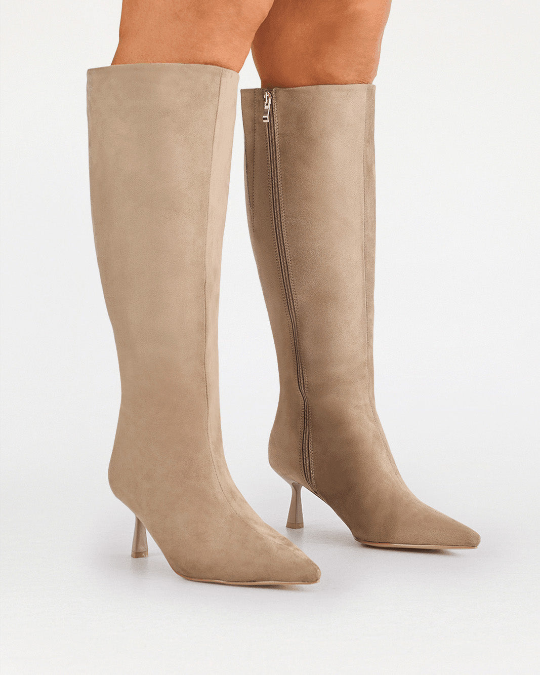 PORTIE CURVE - STONE SUEDE