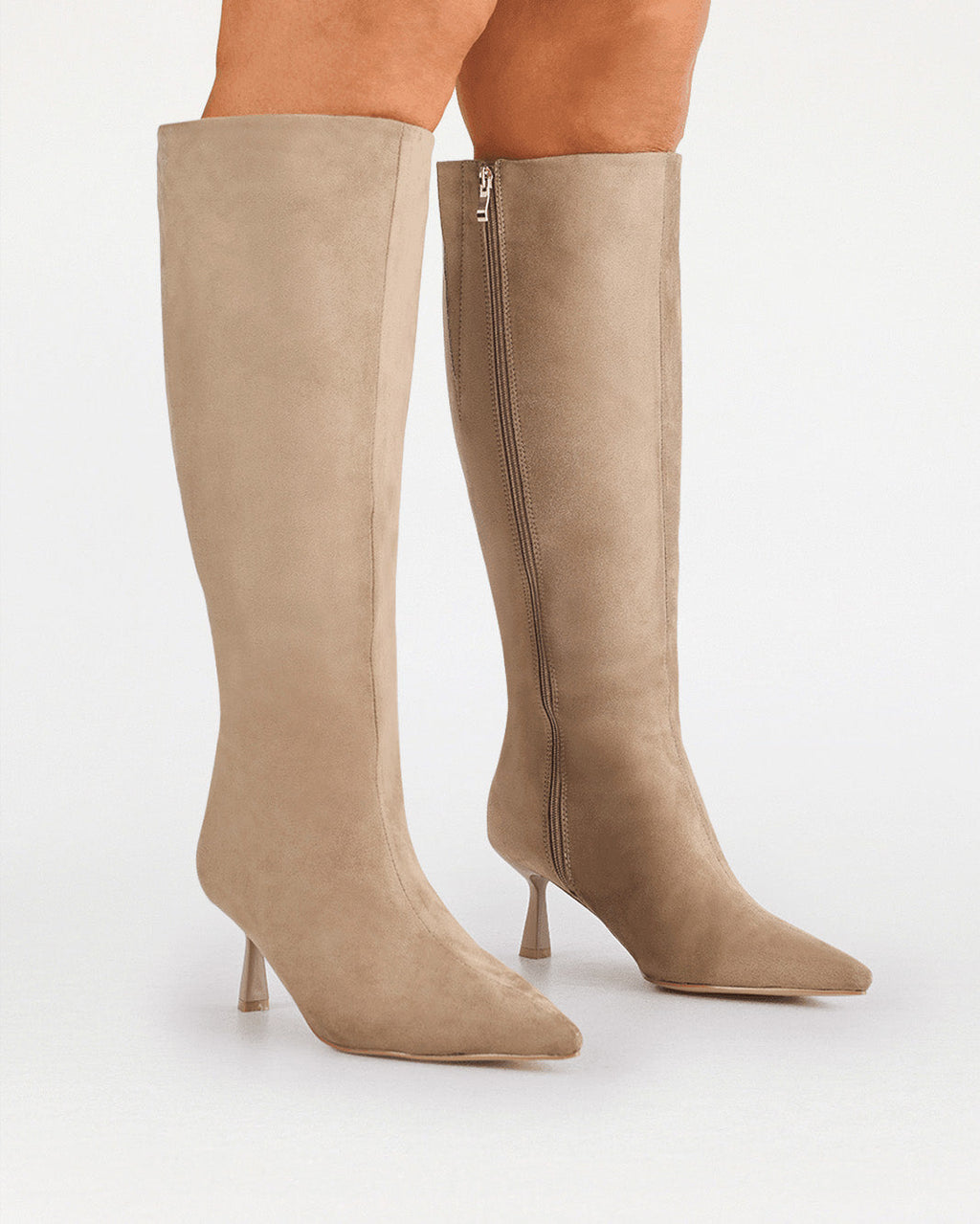 PORTIE EXTENDED CURVE - STONE SUEDE